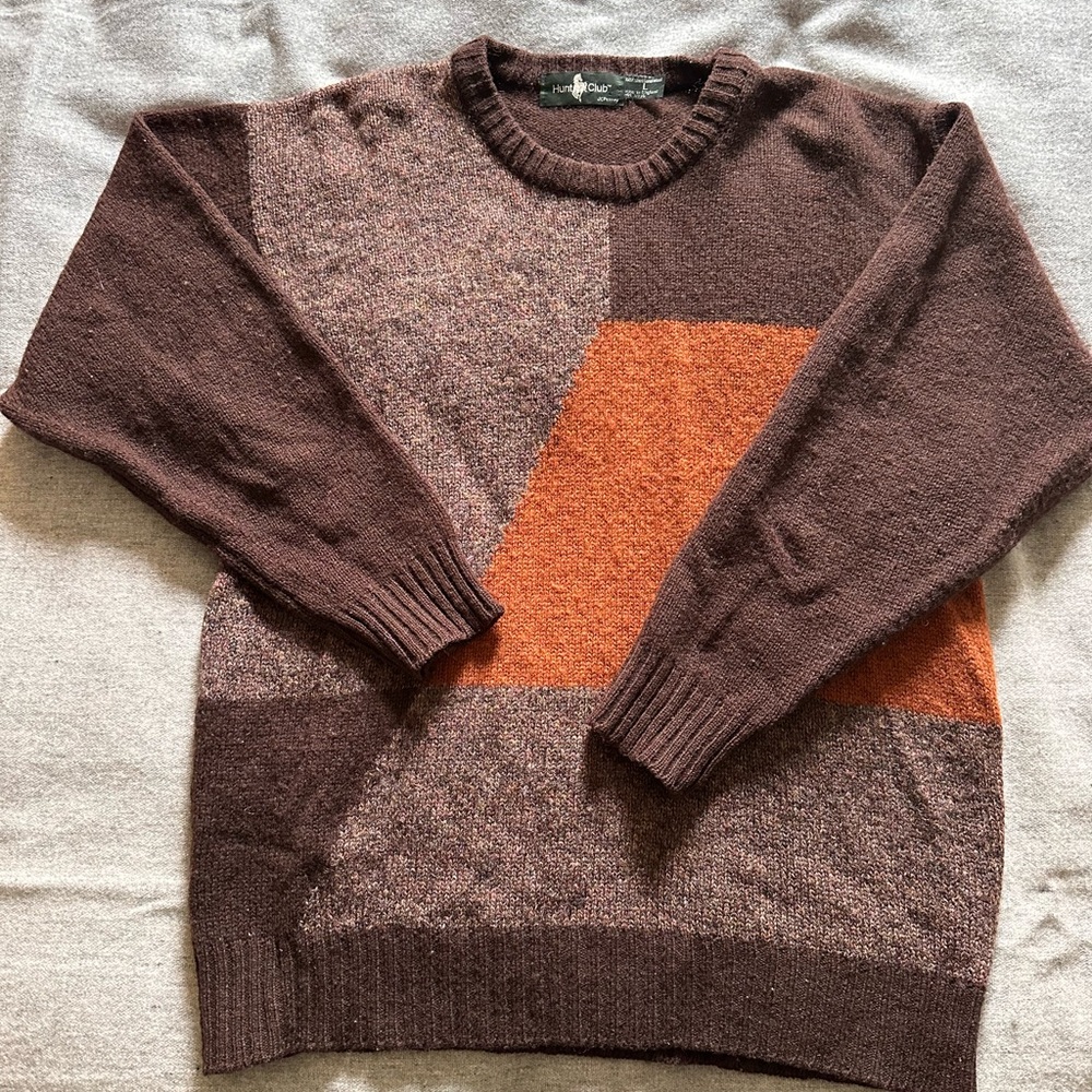 Large Unisex Shetland Wool Sweater by JC Penney Hunt Club